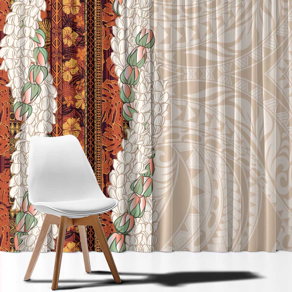 Aloha Hawaii Mikioi Lei Window Curtain Cattail Red Tropical Flower Pattern LT14 - Polynesian Pride