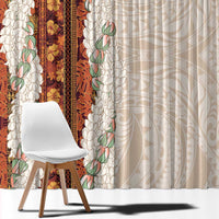 Aloha Hawaii Mikioi Lei Window Curtain Cattail Red Tropical Flower Pattern LT14 - Polynesian Pride