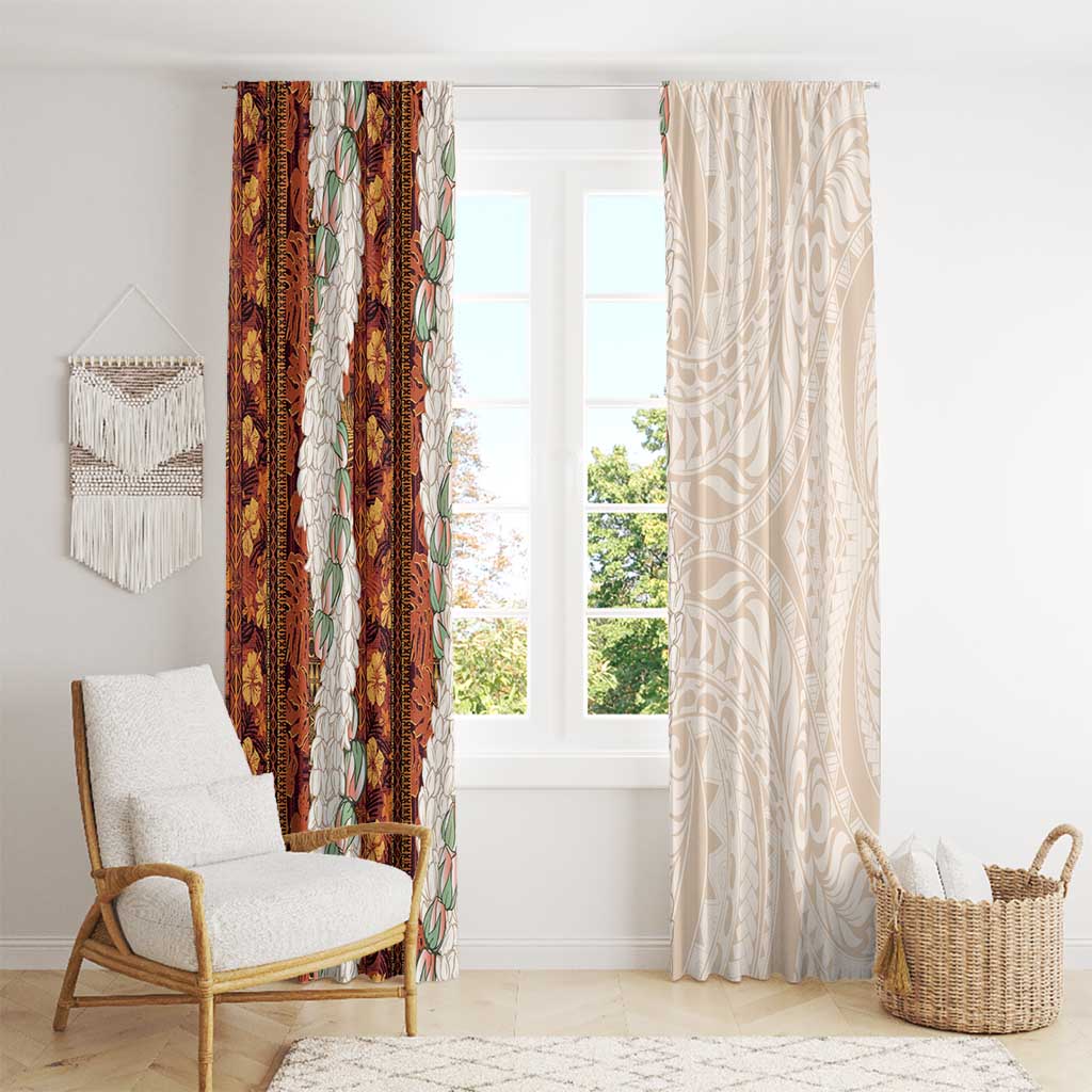 Aloha Hawaii Mikioi Lei Window Curtain Cattail Red Tropical Flower Pattern LT14 - Polynesian Pride