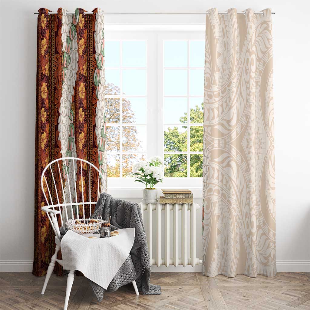 Aloha Hawaii Mikioi Lei Window Curtain Cattail Red Tropical Flower Pattern LT14 - Polynesian Pride