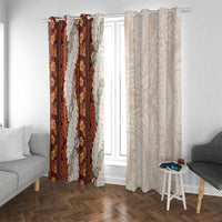 Aloha Hawaii Mikioi Lei Window Curtain Cattail Red Tropical Flower Pattern LT14 With Grommets Cattail Red - Polynesian Pride