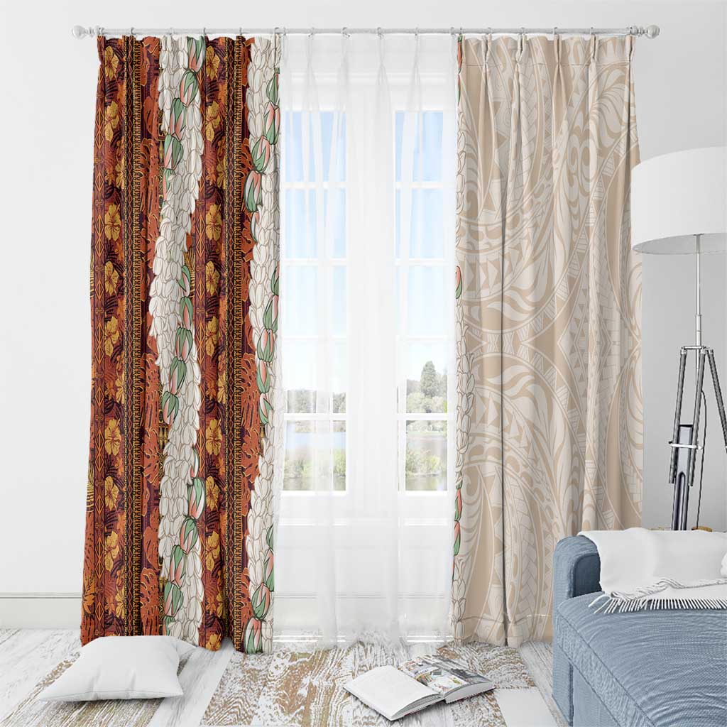 Aloha Hawaii Mikioi Lei Window Curtain Cattail Red Tropical Flower Pattern LT14 - Polynesian Pride