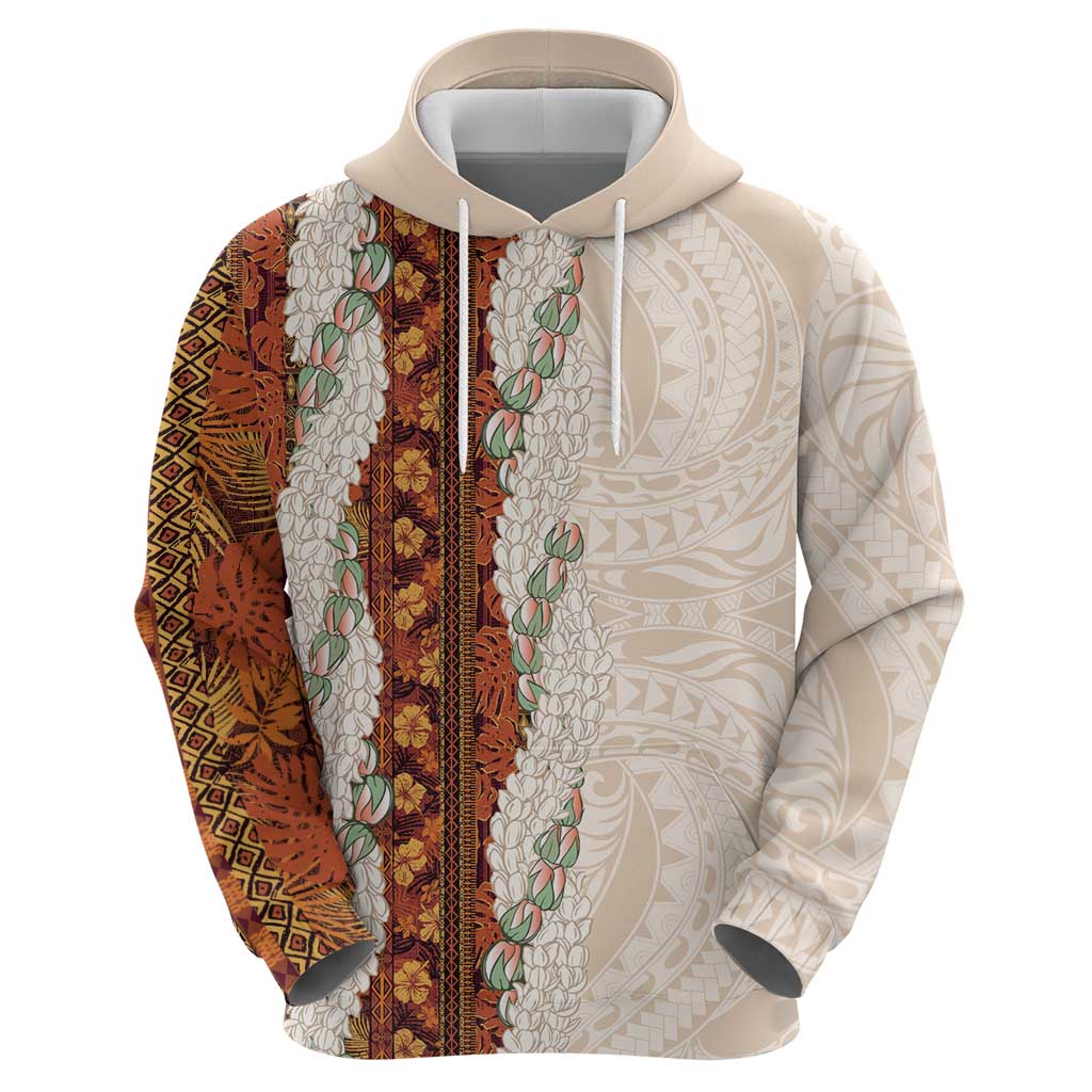 Aloha Hawaii Mikioi Lei Zip Hoodie Cattail Red Tropical Flower Pattern LT14 - Polynesian Pride