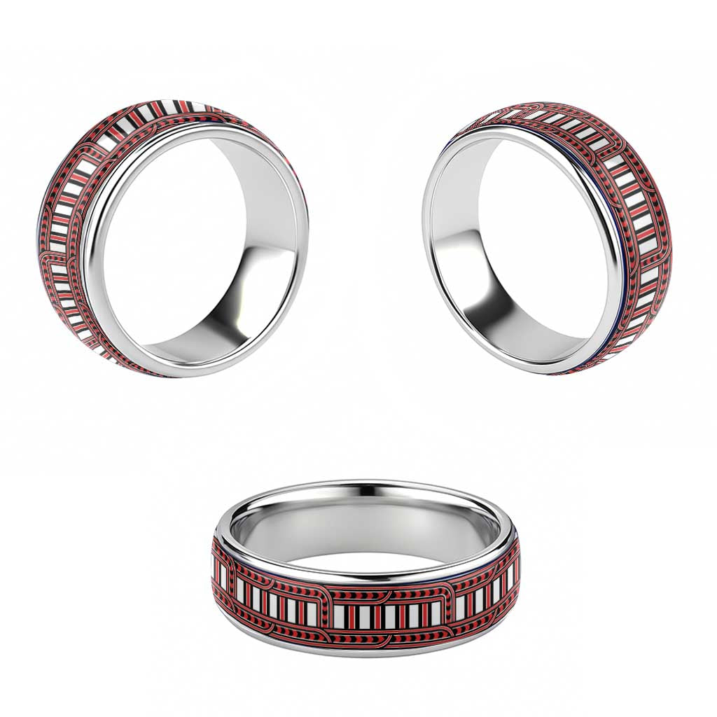 New Zealand Rauponga Whakarare Kowhaiwhai Motif Classic Ring LT14 - Polynesian Pride