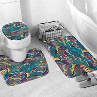 Japan Koinobori Bathroom Set Japanese Koi Flag Waves Pattern LT14 Mat Set Only (3 pcs) One Size Blue - Polynesian Pride