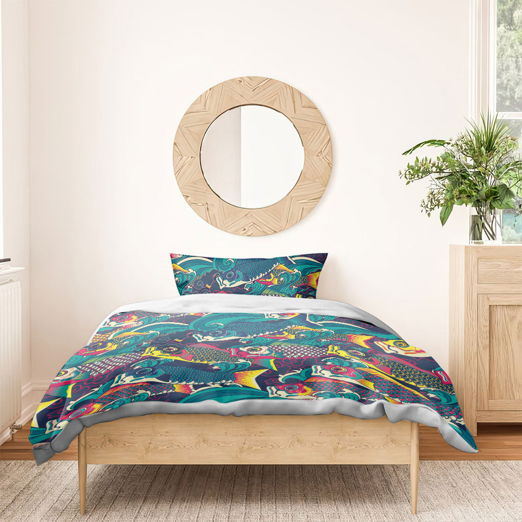 Japan Koinobori Bedding Set Japanese Koi Flag Waves Pattern LT14 - Polynesian Pride
