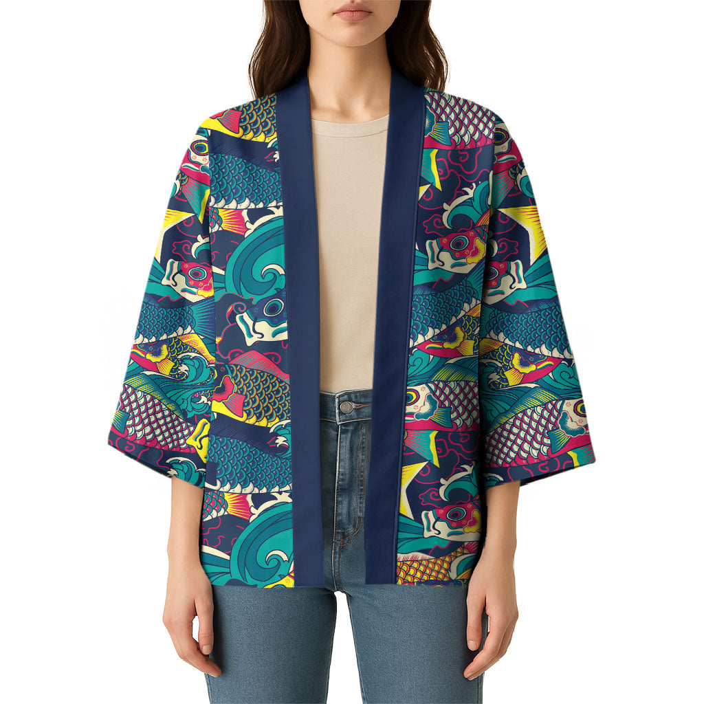 Japan Koinobori Kimono Japanese Koi Flag Waves Pattern
