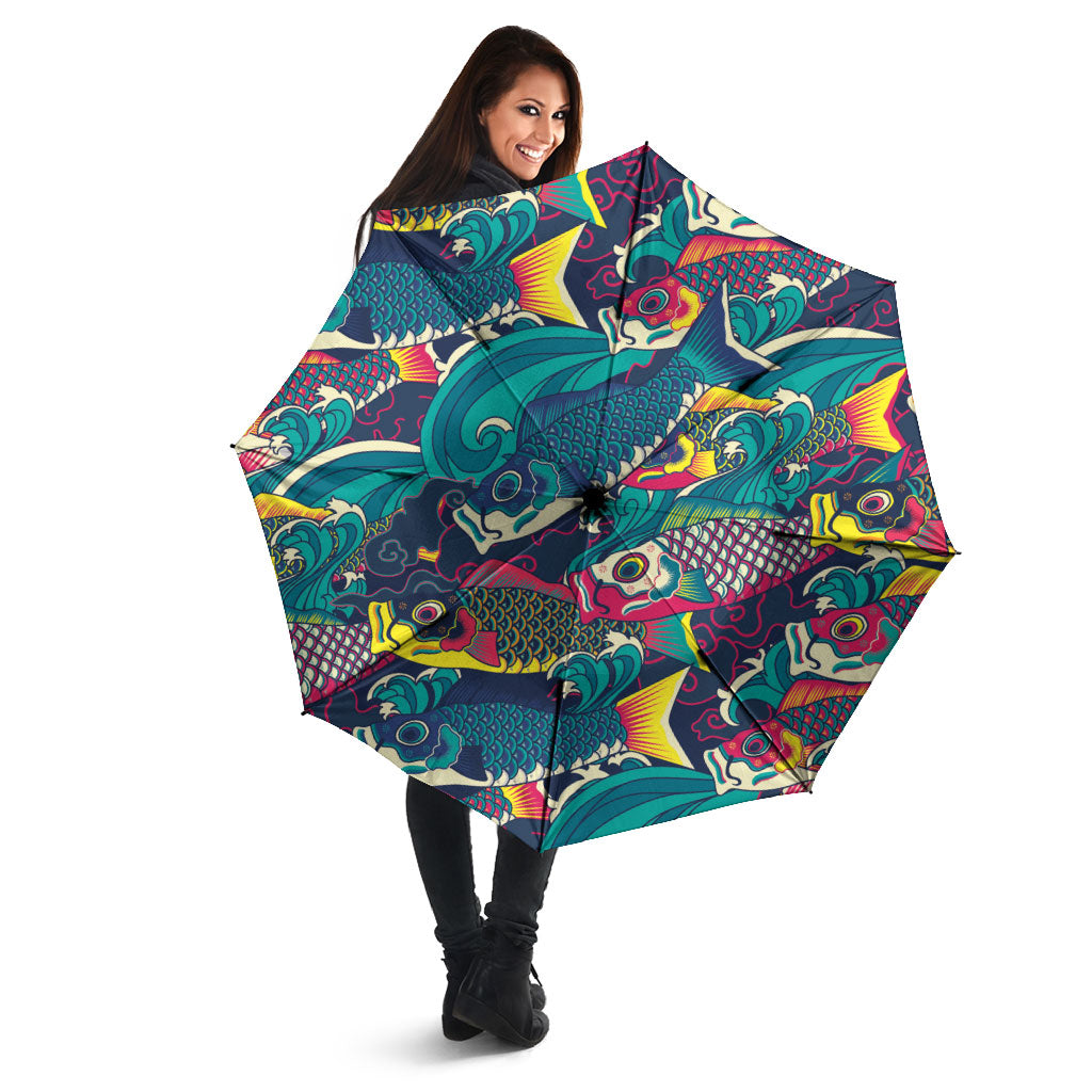 Japan Koinobori Umbrella Japanese Koi Flag Waves Pattern LT14 - Polynesian Pride