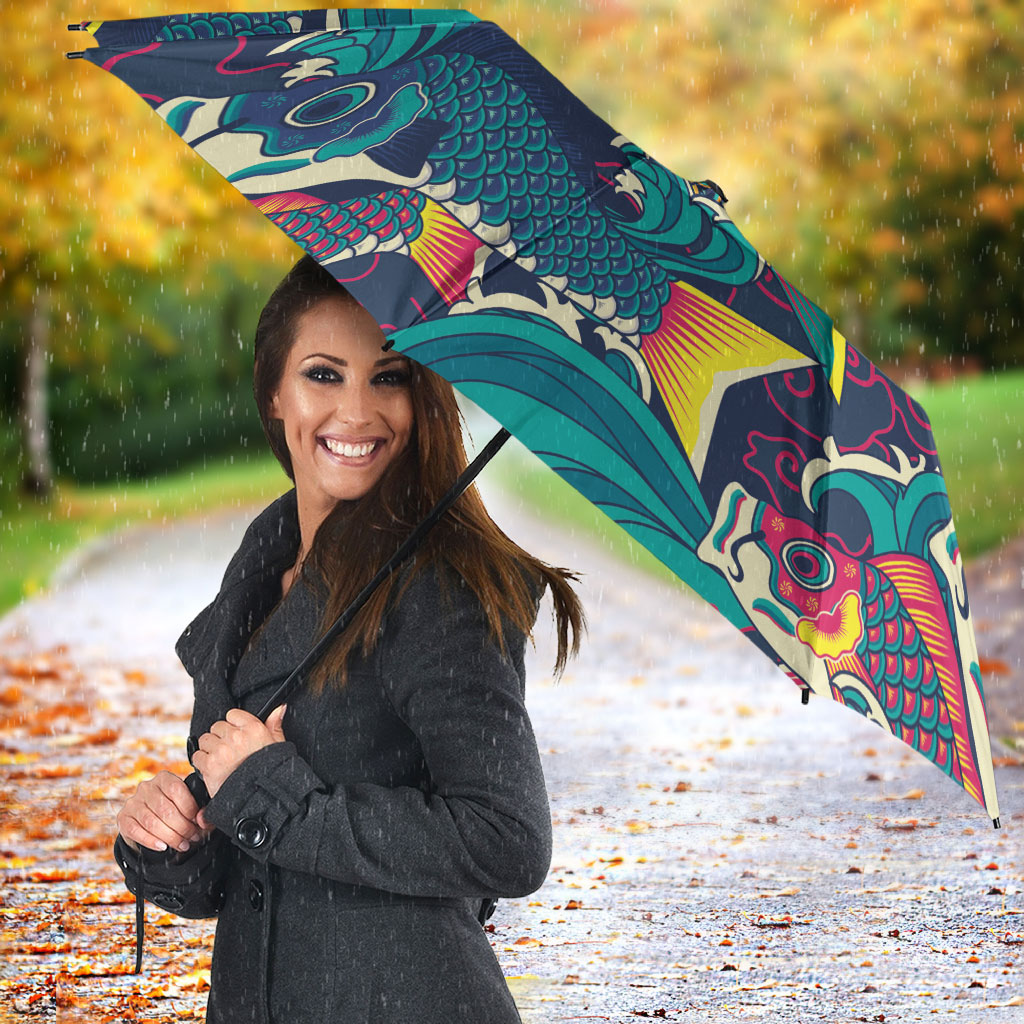 Japan Koinobori Umbrella Japanese Koi Flag Waves Pattern LT14 - Polynesian Pride
