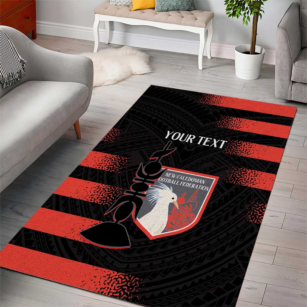Custom New Caledonia Football Area Rug Allez Les Cagous Polynesian Pattern LT14 - Polynesian Pride