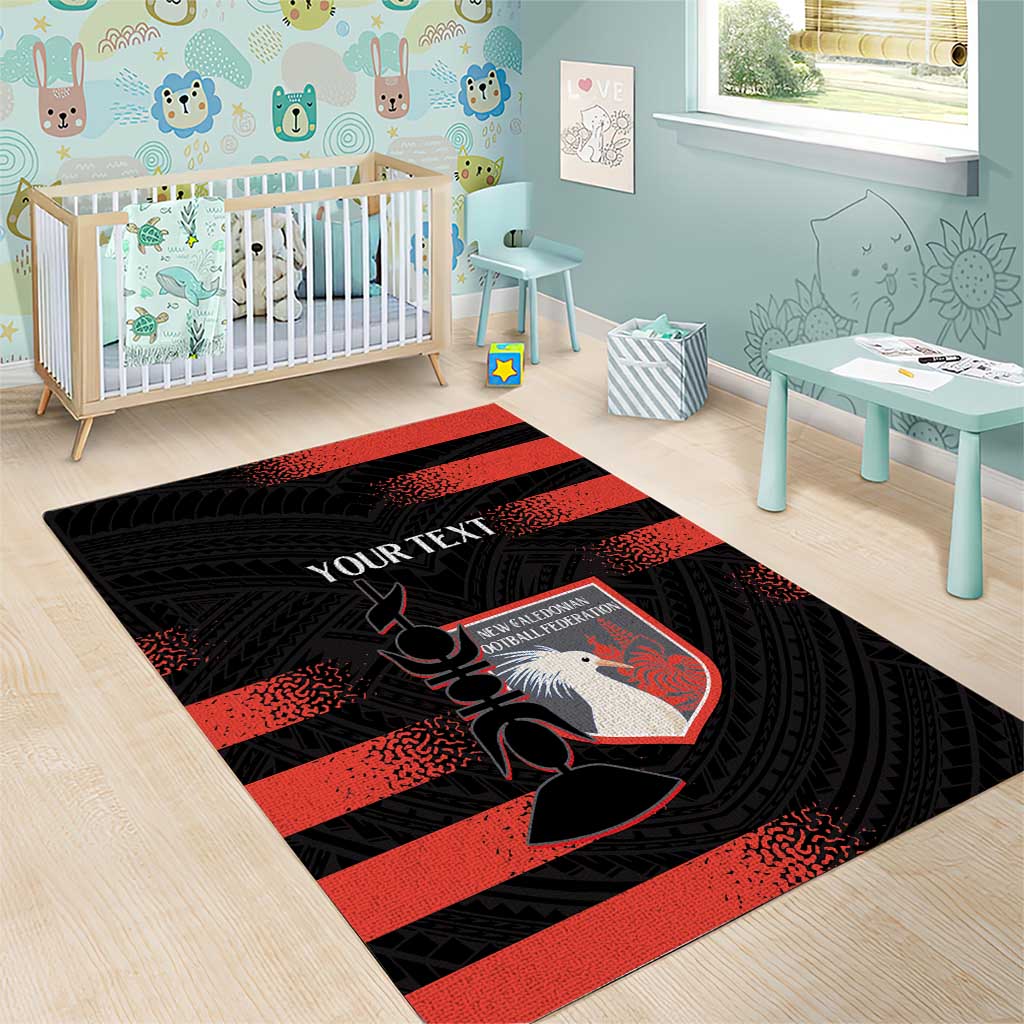 Custom New Caledonia Football Area Rug Allez Les Cagous Polynesian Pattern LT14 - Polynesian Pride