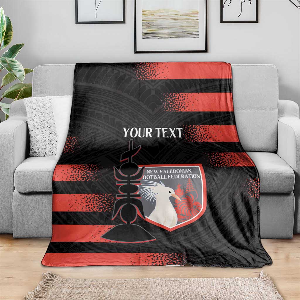 Custom New Caledonia Football Blanket Allez Les Cagous Polynesian Pattern LT14 - Polynesian Pride