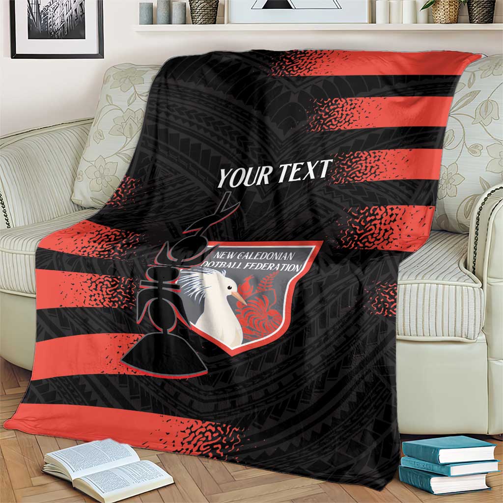 Custom New Caledonia Football Blanket Allez Les Cagous Polynesian Pattern LT14 - Polynesian Pride
