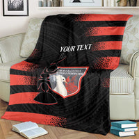 Custom New Caledonia Football Blanket Allez Les Cagous Polynesian Pattern LT14 - Polynesian Pride
