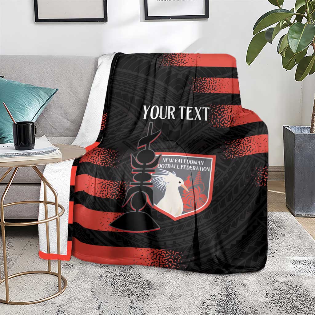 Custom New Caledonia Football Blanket Allez Les Cagous Polynesian Pattern LT14 - Polynesian Pride