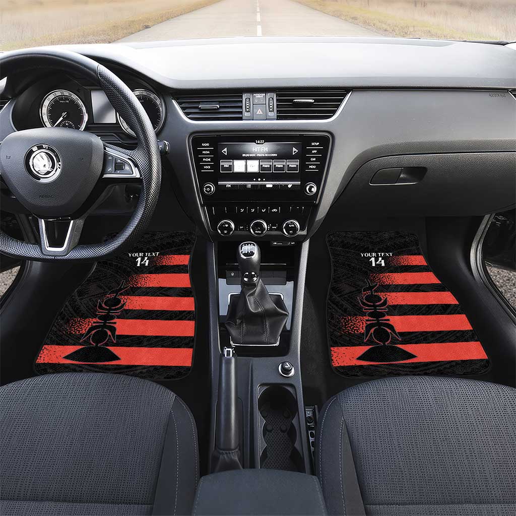 Custom New Caledonia Football Car Mats Allez Les Cagous Polynesian Pattern LT14 Set 2pcs - Front Black - Polynesian Pride