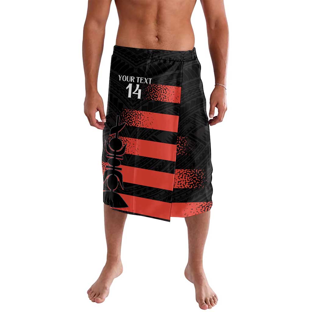 Custom New Caledonia Football Lavalava Allez Les Cagous Polynesian Pattern LT14 Black - Polynesian Pride