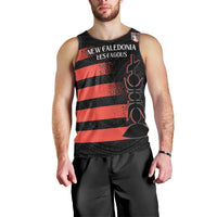 Custom New Caledonia Football Men Tank Top Allez Les Cagous Polynesian Pattern LT14 - Polynesian Pride