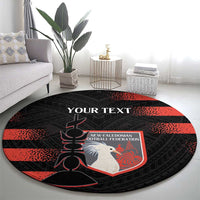 Custom New Caledonia Football Round Carpet Allez Les Cagous Polynesian Pattern LT14 - Polynesian Pride