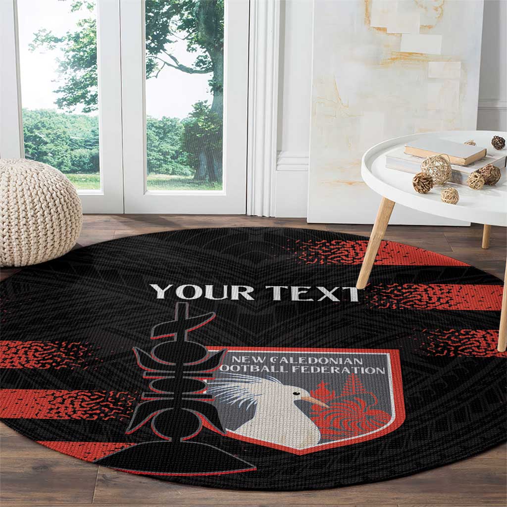 Custom New Caledonia Football Round Carpet Allez Les Cagous Polynesian Pattern LT14 - Polynesian Pride