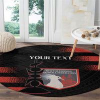 Custom New Caledonia Football Round Carpet Allez Les Cagous Polynesian Pattern LT14 - Polynesian Pride