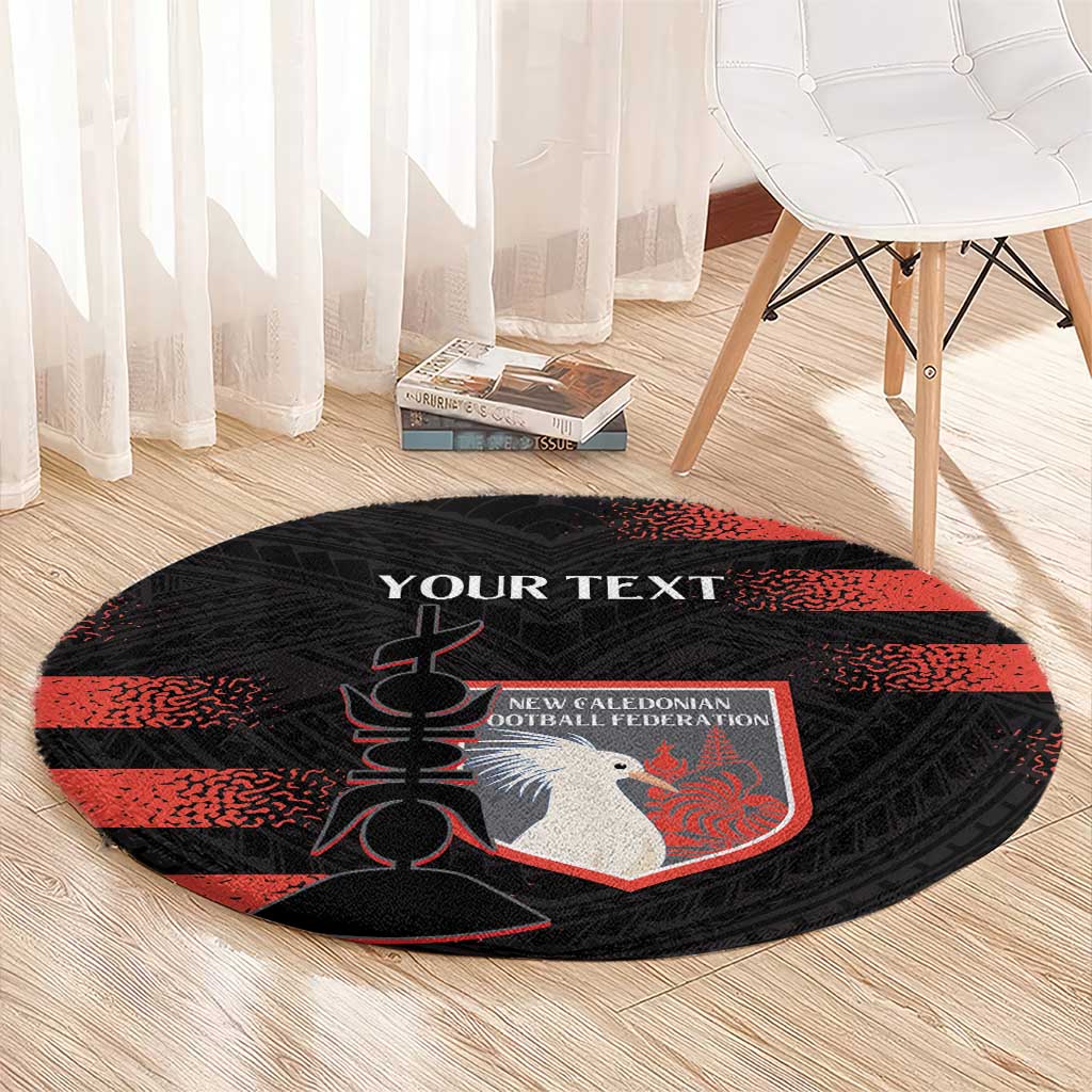 Custom New Caledonia Football Round Carpet Allez Les Cagous Polynesian Pattern LT14 - Polynesian Pride