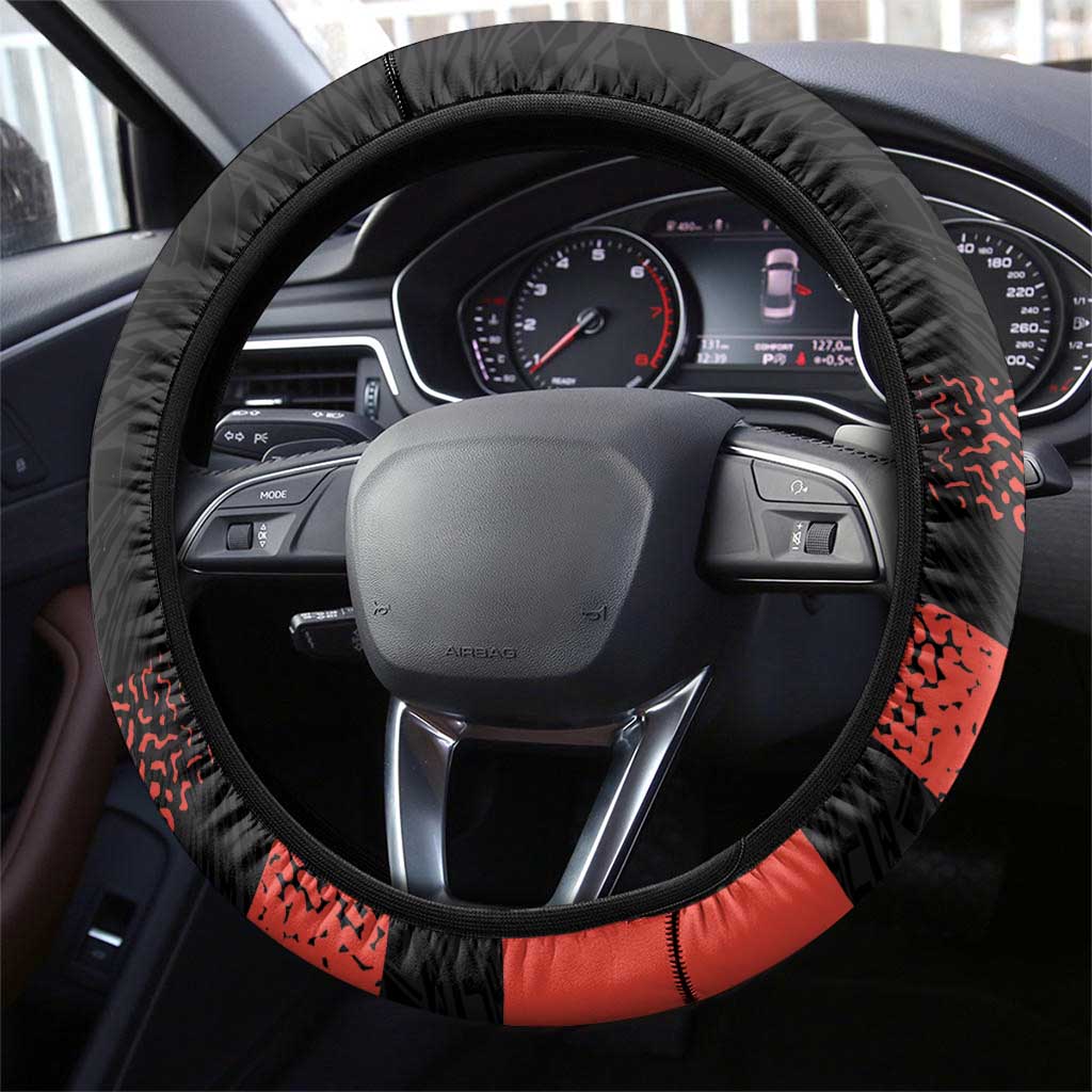 New Caledonia Football Steering Wheel Cover Allez Les Cagous Polynesian Pattern LT14 - Polynesian Pride