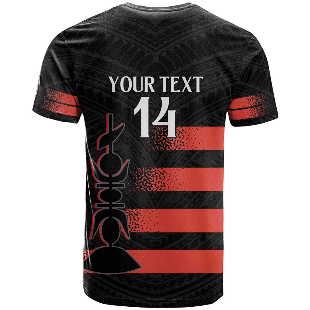 Custom New Caledonia Football T Shirt Allez Les Cagous Polynesian Pattern LT14 - Polynesian Pride