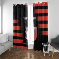 Custom New Caledonia Football Window Curtain Allez Les Cagous Polynesian Pattern LT14 With Grommets Black - Polynesian Pride