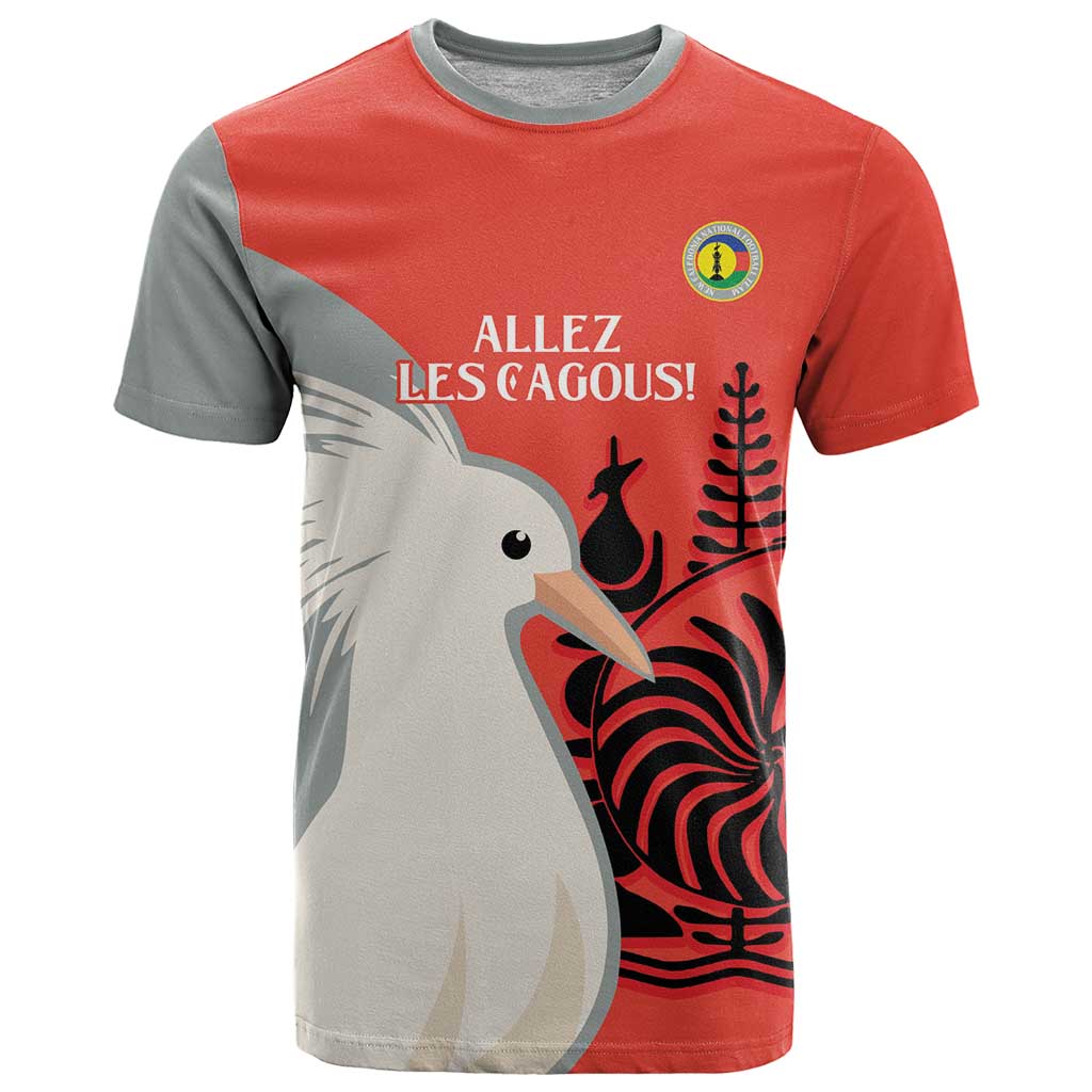 Custom Nouvelle-Caledonie Football T Shirt Allez Les Cagous Simple Style LT14 Red - Polynesian Pride