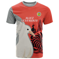 Custom Nouvelle-Caledonie Football T Shirt Allez Les Cagous Simple Style LT14 Red - Polynesian Pride