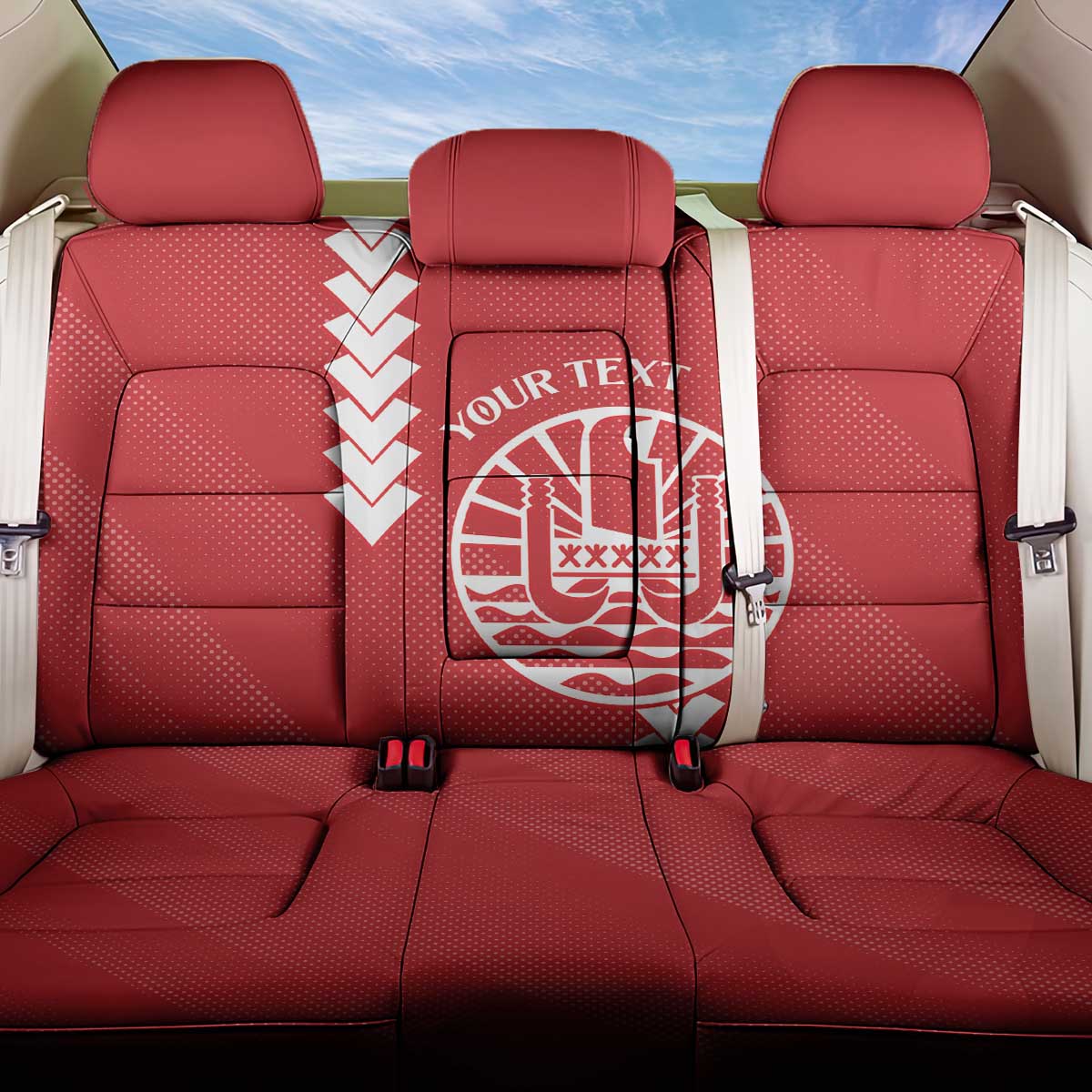 Custom Tahiti Football Back Car Seat Cover Go Toa Aito LT14 One Size Red - Polynesian Pride