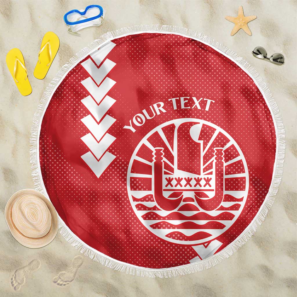 Custom Tahiti Football Beach Blanket Go Toa Aito LT14 One Size 150cm Red - Polynesian Pride