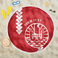 Custom Tahiti Football Beach Blanket Go Toa Aito LT14 One Size 150cm Red - Polynesian Pride