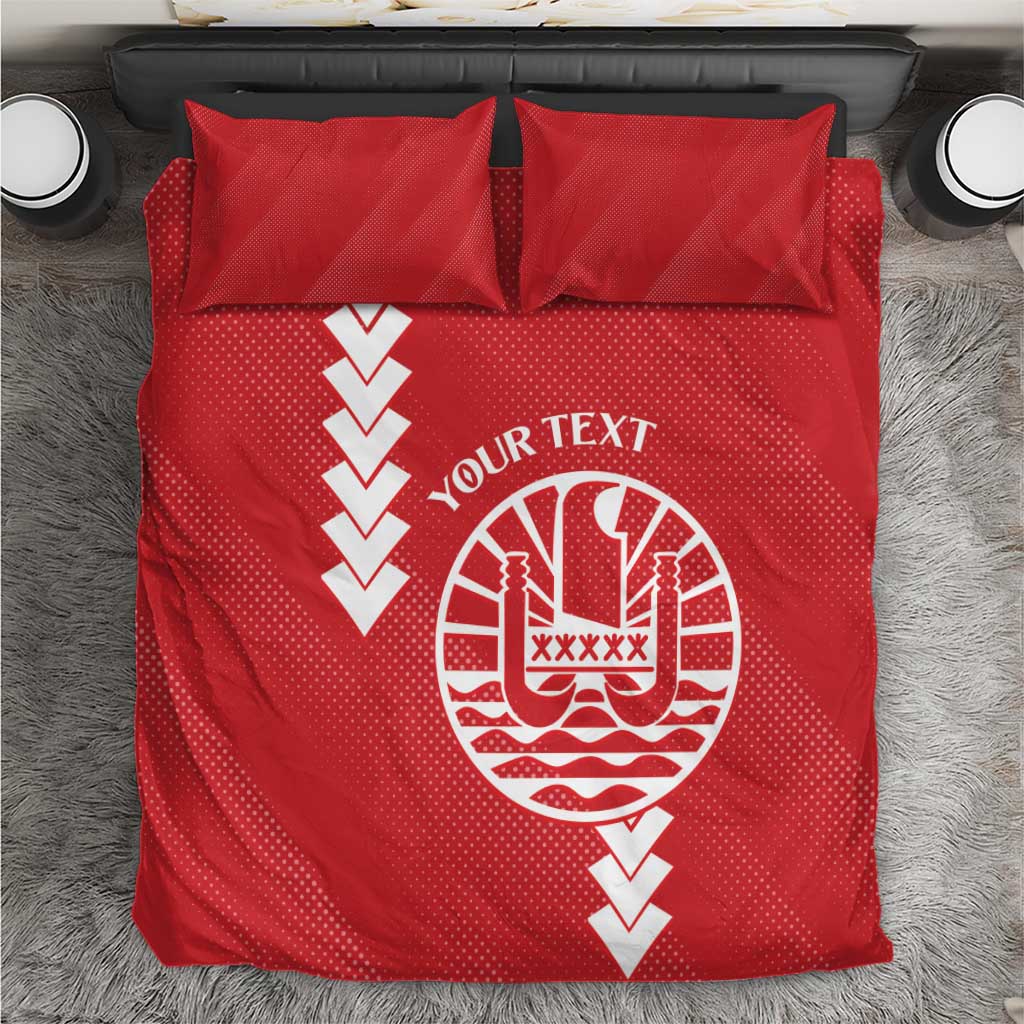 Custom Tahiti Football Bedding Set Go Toa Aito LT14 Red - Polynesian Pride