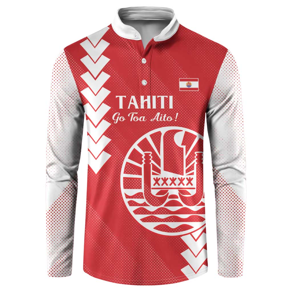 Custom Tahiti Football Button Sweatshirt Go Toa Aito