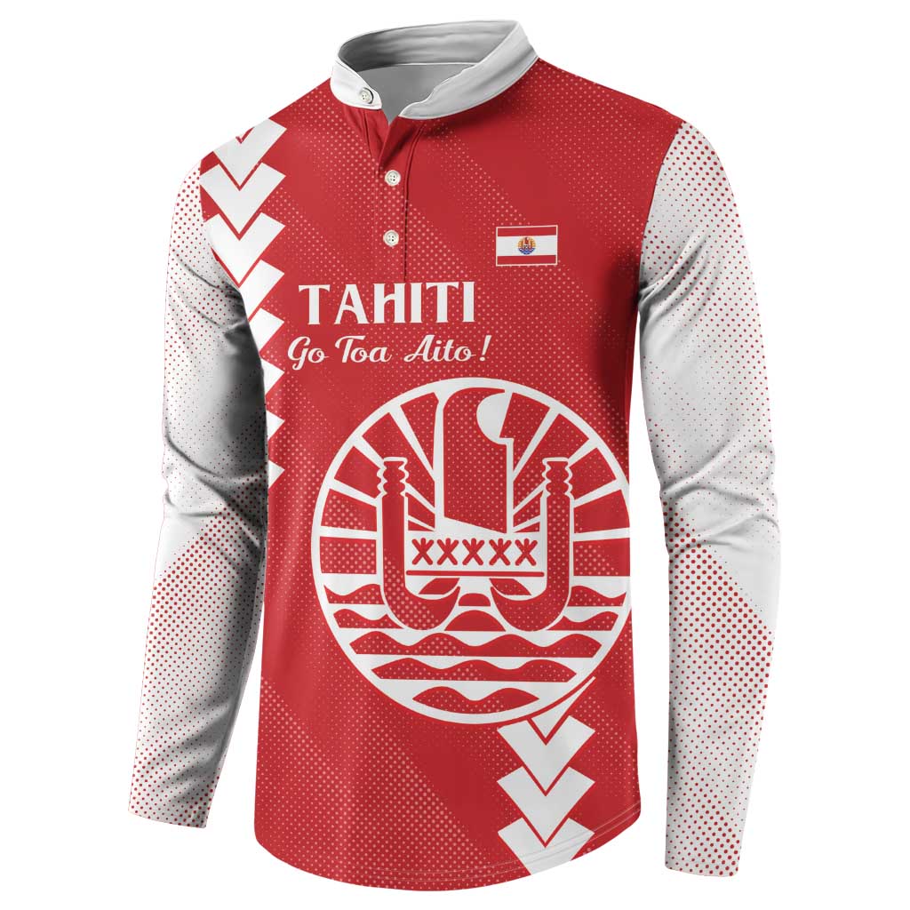 Custom Tahiti Football Button Sweatshirt Go Toa Aito LT14 - Polynesian Pride