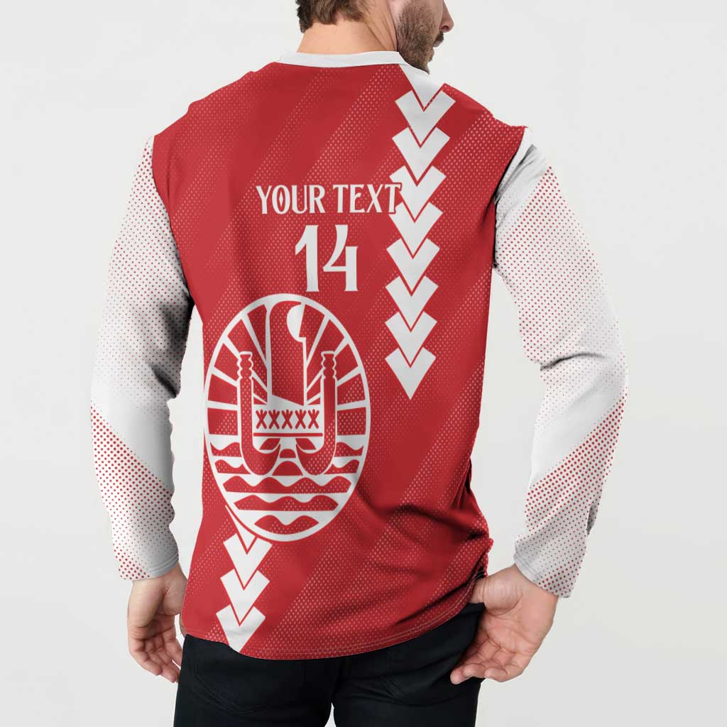 Custom Tahiti Football Button Sweatshirt Go Toa Aito LT14 - Polynesian Pride