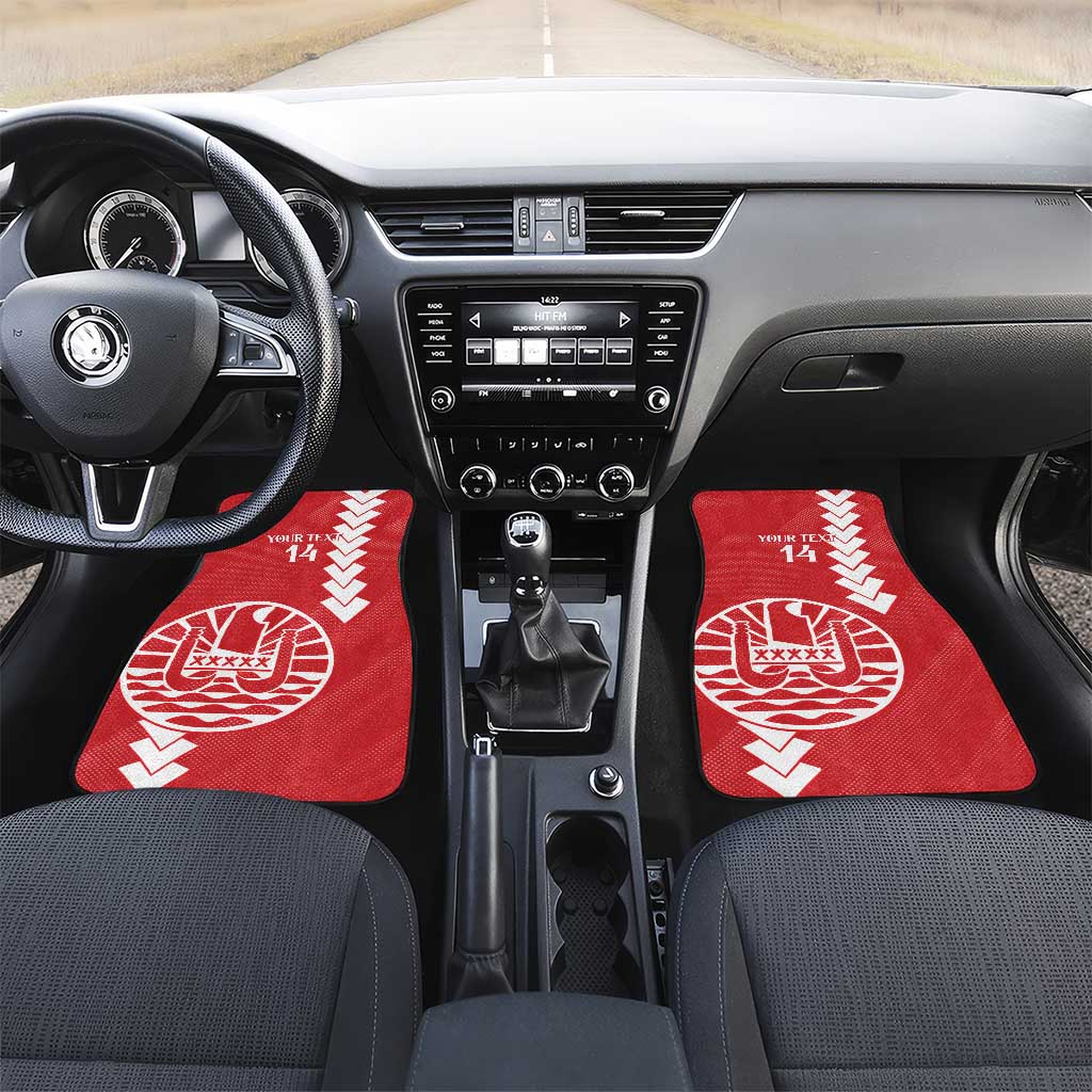 Custom Tahiti Football Car Mats Go Toa Aito LT14 Set 2pcs - Front Red - Polynesian Pride
