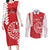 Custom Tahiti Football Couples Matching Long Sleeve Bodycon Dress and Long Sleeve Button Shirt Go Toa Aito