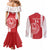 Custom Tahiti Football Couples Matching Mermaid Dress and Long Sleeve Button Shirt Go Toa Aito