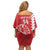 Custom Tahiti Football Family Matching Off Shoulder Short Dress and Hawaiian Shirt Go Toa Aito