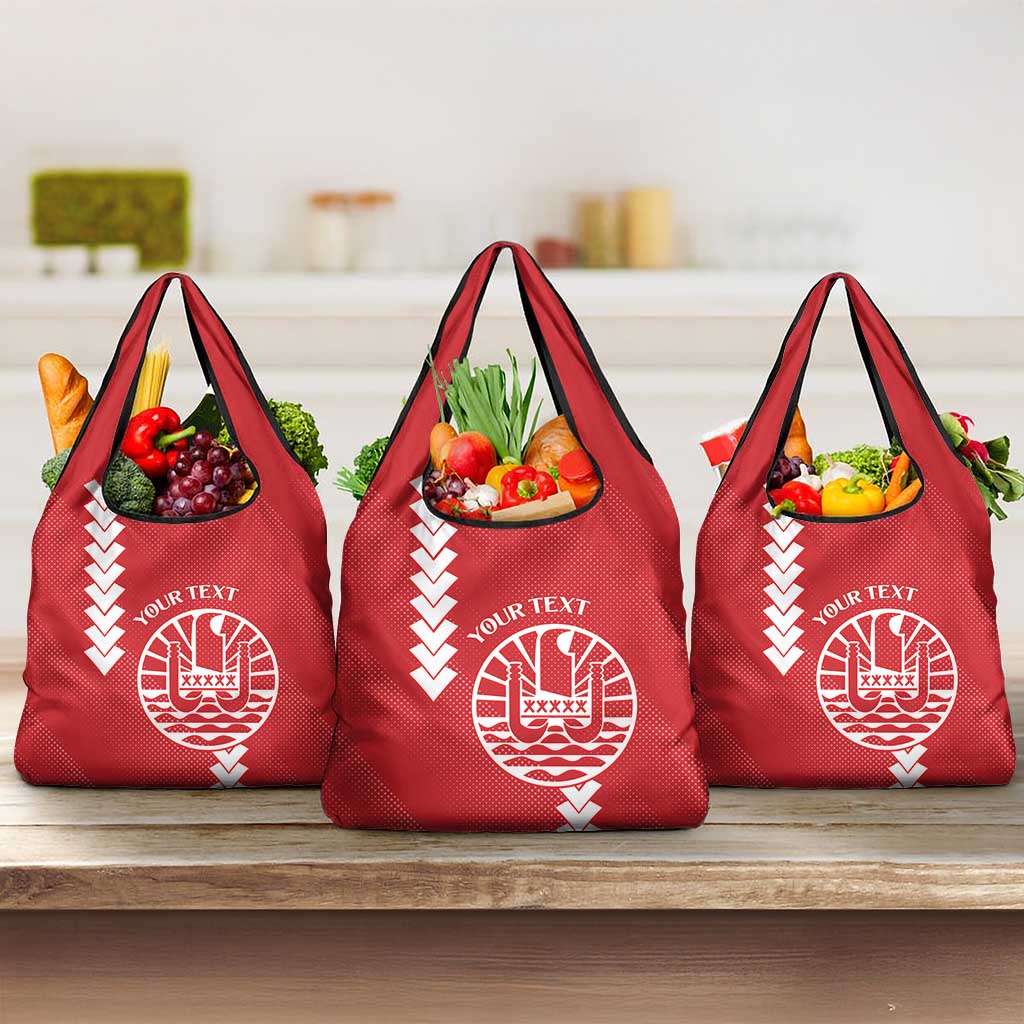 Custom Tahiti Football Grocery Bag Go Toa Aito LT14 3-pack One Size Red - Polynesian Pride