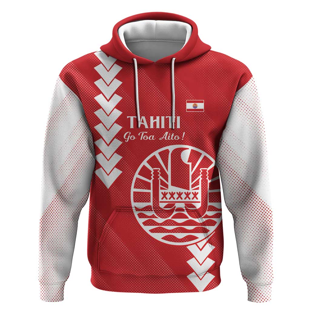 Custom Tahiti Football Hoodie Go Toa Aito LT14 Pullover Hoodie Red - Polynesian Pride