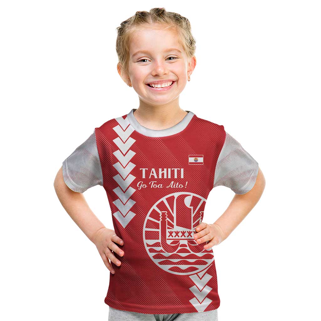 Custom Tahiti Football Kid T Shirt Go Toa Aito