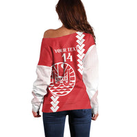 Custom Tahiti Football Off Shoulder Sweater Go Toa Aito LT14 - Polynesian Pride