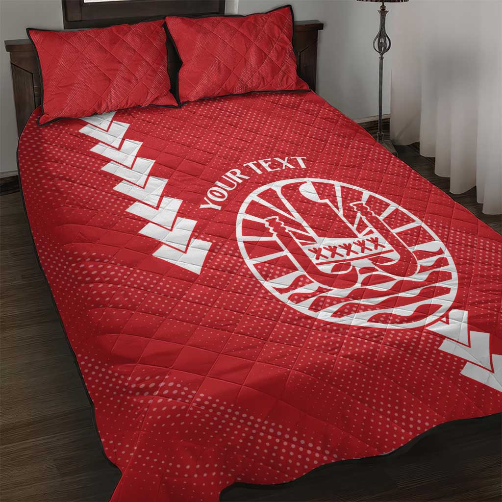 Custom Tahiti Football Quilt Bed Set Go Toa Aito LT14 Red - Polynesian Pride