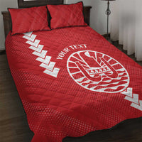 Custom Tahiti Football Quilt Bed Set Go Toa Aito LT14 Red - Polynesian Pride