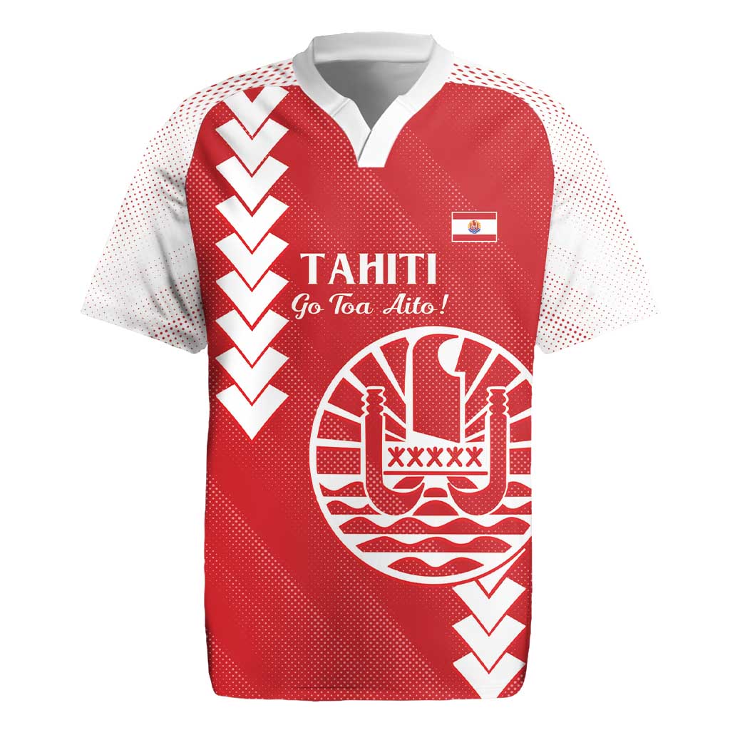 Custom Tahiti Football Rugby Jersey Go Toa Aito LT14 Red - Polynesian Pride