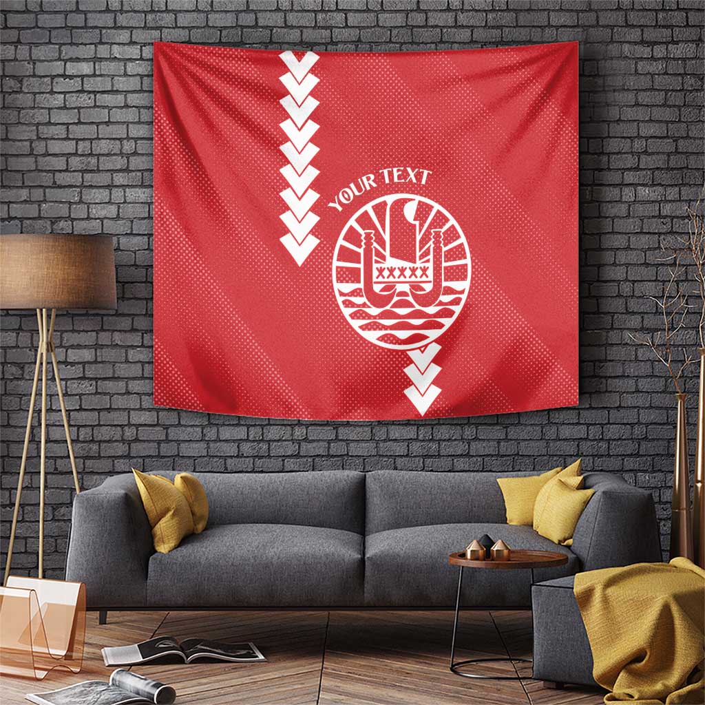 Custom Tahiti Football Tapestry Go Toa Aito LT14 Red - Polynesian Pride